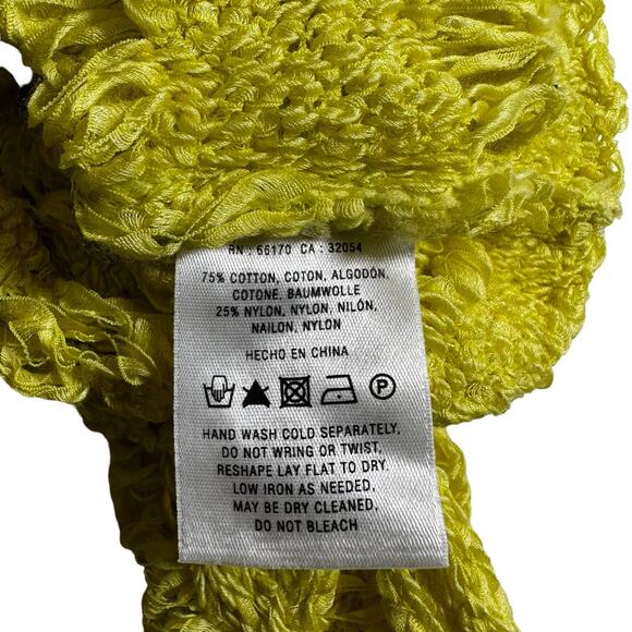 ANTHROPOLOGIE MOTH Womens Open Knit Dolman Sleeve Sweater Yellow Medium Pullover - Picture 9 of 11